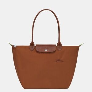 LE PLIAGE GREEN L TOTE BAG Cognac - Recycled Canvas w/ LE PLIAGE XTRA KEYRING